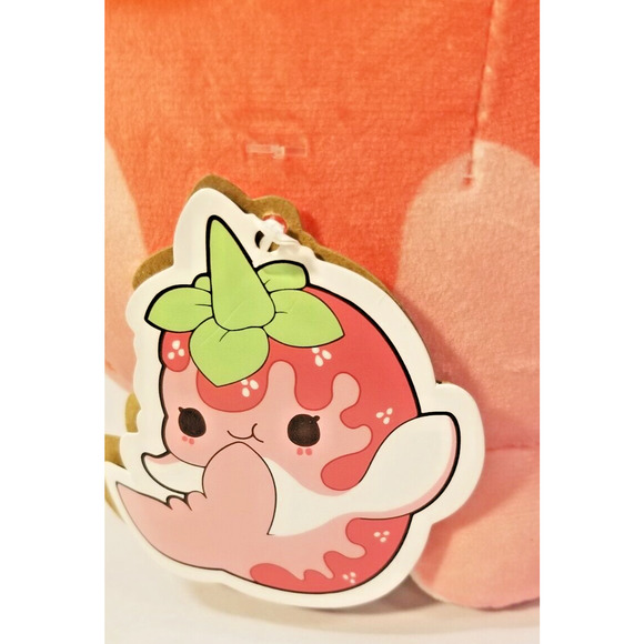 Strawberry Nomwhal Plush Narwhal Tasty Peach Studios Aurora 7in with TAGS - Picture 7 of 10